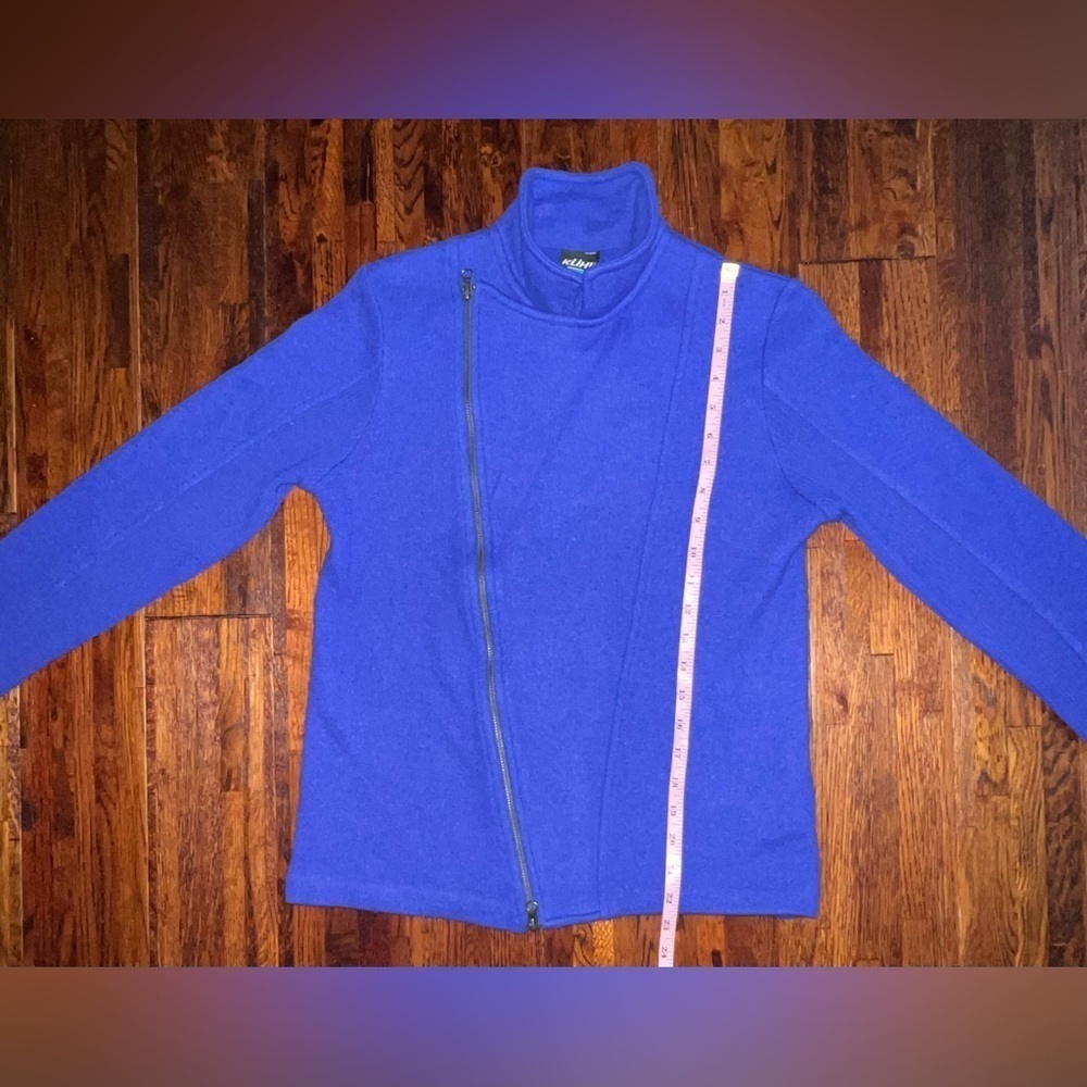 KUHL Asymmetrical Wool Knit Jacket in Royal Blue Size Medium - Picture 4 of 8